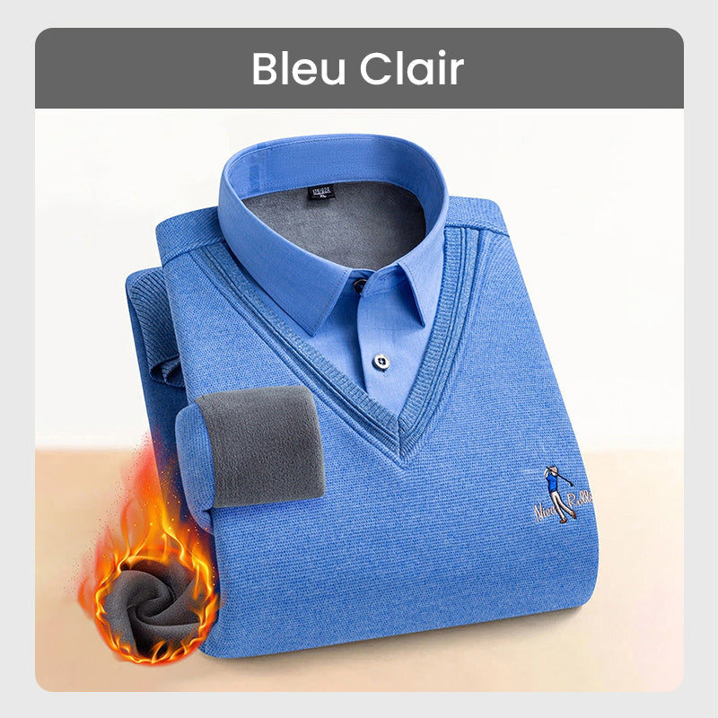 【🔥Offre spéciale】Haut Chaud Isolé en Polaire pour Hommes avec Col de Chemise