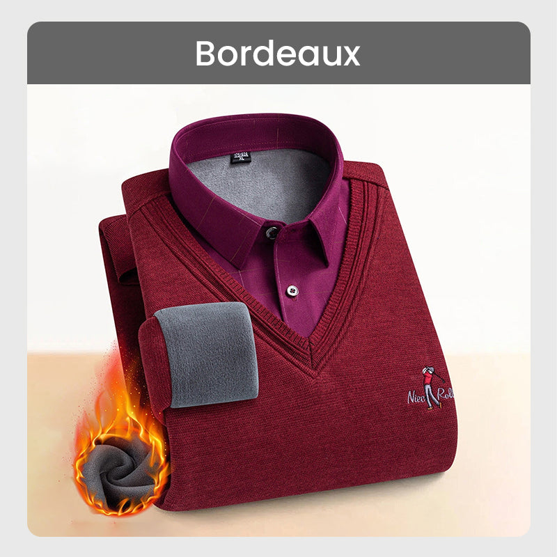 【🔥Offre spéciale】Haut Chaud Isolé en Polaire pour Hommes avec Col de Chemise