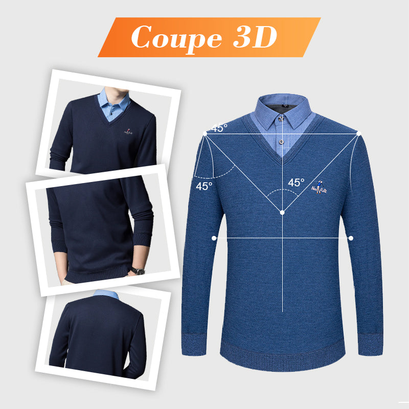 【🔥Offre spéciale】Haut Chaud Isolé en Polaire pour Hommes avec Col de Chemise